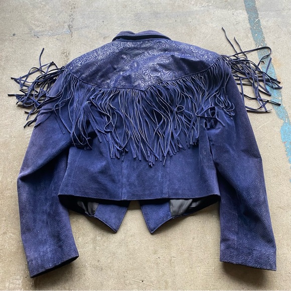 Vintage Phoenix USA Frontier Western Collection Fringe Suede Jacket Paisley - Picture 2 of 9